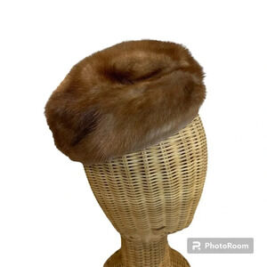 Lazarus Vintage Women’s Brown Faux Fur Pillbox Hat